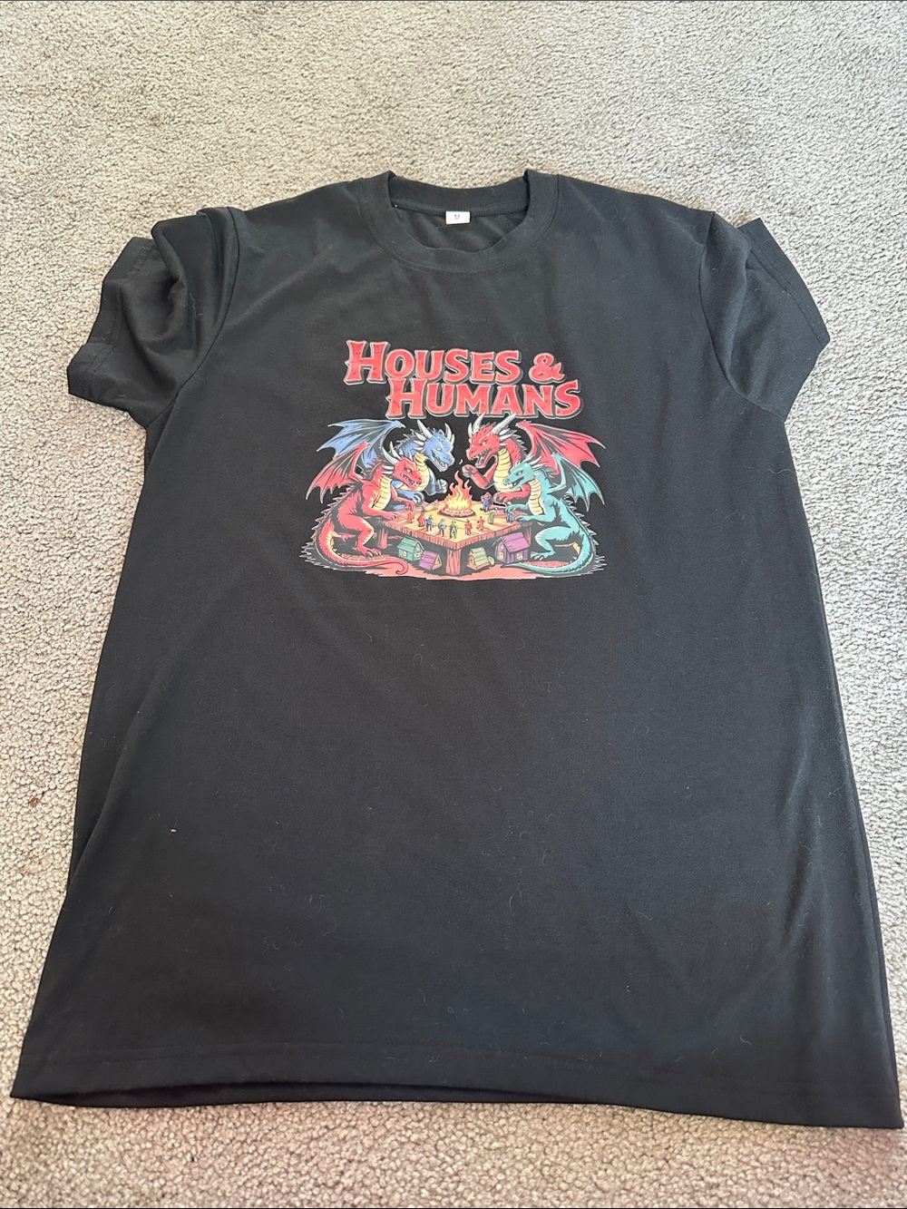 Houses & Humans Black Graphic Tee with Dragons
